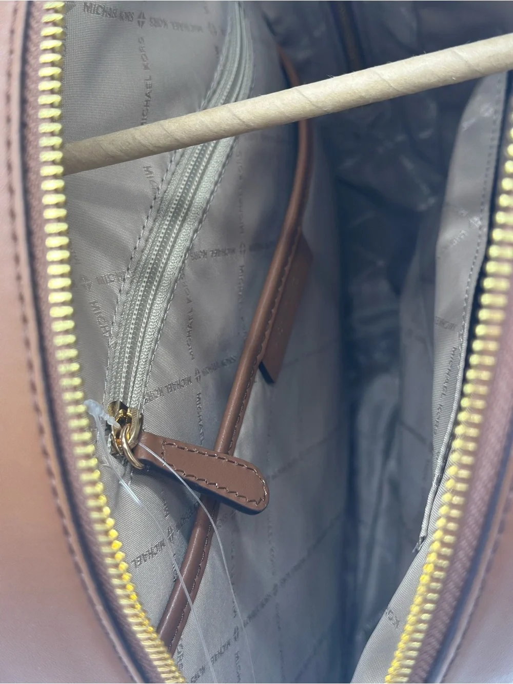 Michael Kors Beige and Brown Signature MK Backpack